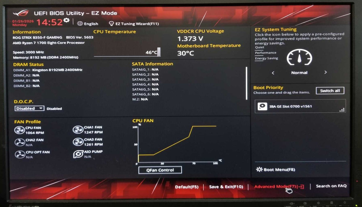 Custom PC Asus STRIX B350-F Gaming, Ryzen 7 1700, 8GB DDR4, GTX 1060 GPU, READ
