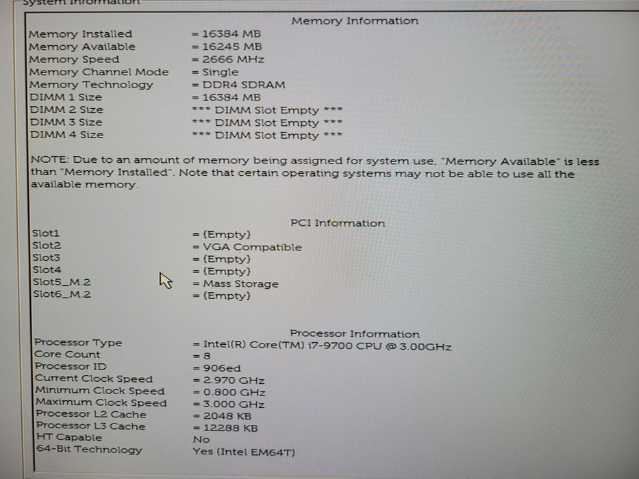 Dell OptiPlex 5070 SFF i7 - 9700 @ 3.00GHz 16GB DDR4 Ram