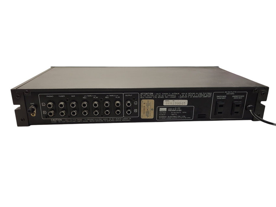 Vintage Sansui C-77 Stereo Preamplifier