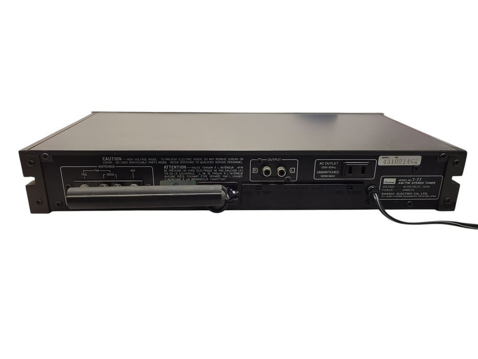 Vintage High Fidelity Sansui T-77 AM/FM Stereo Tuner Tested Audiophile Rare Mint