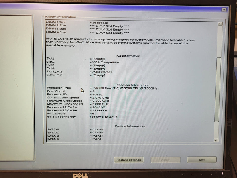 Dell OptiPlex 7070 Tower i7-9700 @ 3GHz 16GB DDR4 256GB NVMe