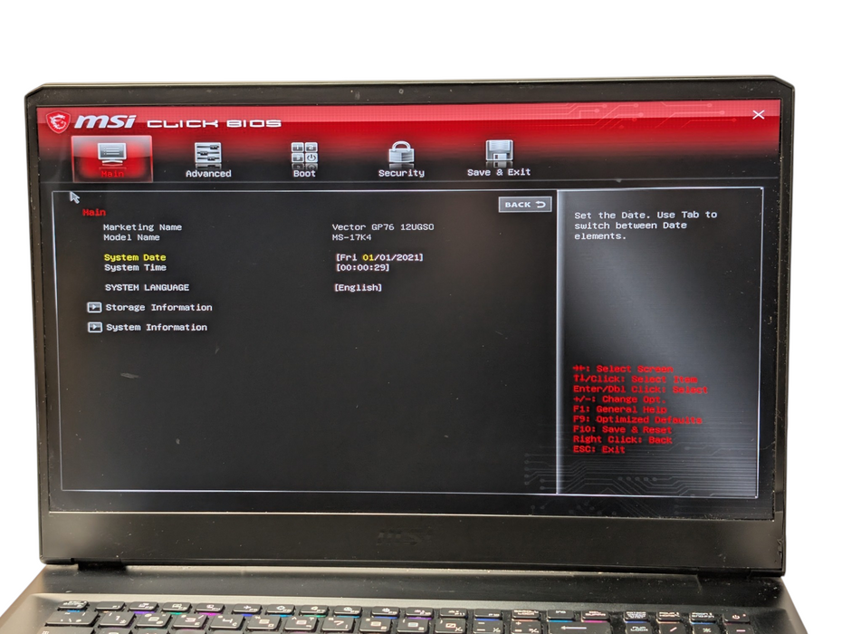 MSI Vector GP76 12USGO Intel Core i9-12900H 16GB RAM 512GB NVMe Please READ