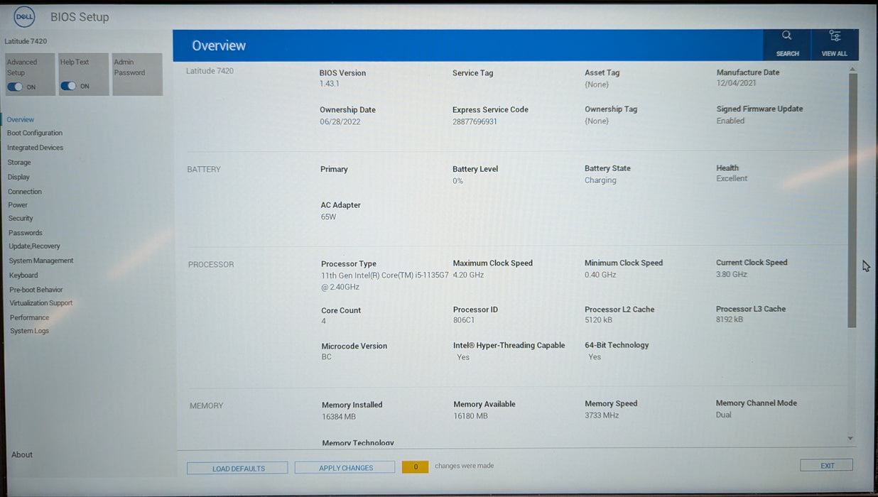 Dell Latitude 7420, i5-1135G7 2.40GHz, 16GB DDR4, 256GB NVMe