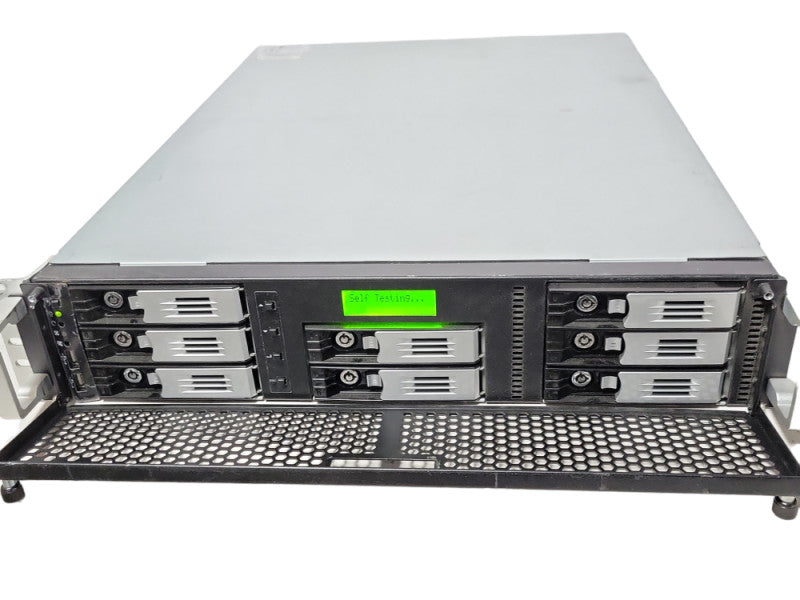Thecus N8800 8-Bay NAS with 6x HDD Trays, No HDD, 2x PSU, READ _