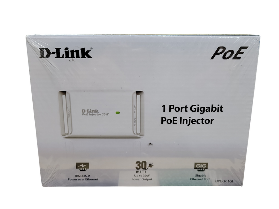 D-Link DPE-301GI Gigabit PoE+ Injector, 30 Watts