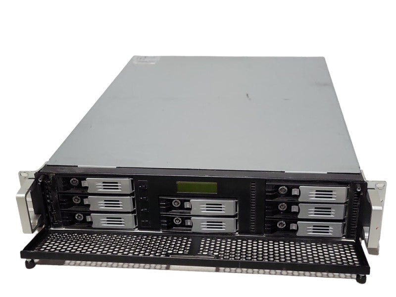 Thecus N8800 8-Bay NAS with 6x HDD Trays, No HDD, 2x PSU, READ _