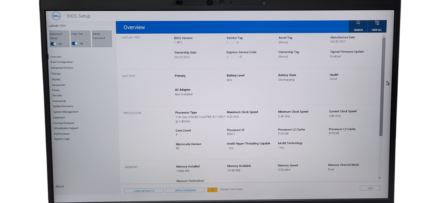 Dell Latitude 7420 i5- 1135G7 CPU| 16GB DDR4 RAM | 256GB NVMe