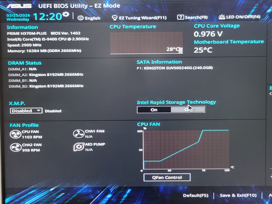 Custom/Asus PC, core I5-9400 2.90GHz, 16GB DDR4 RAM, 240GB SSD, See Detail