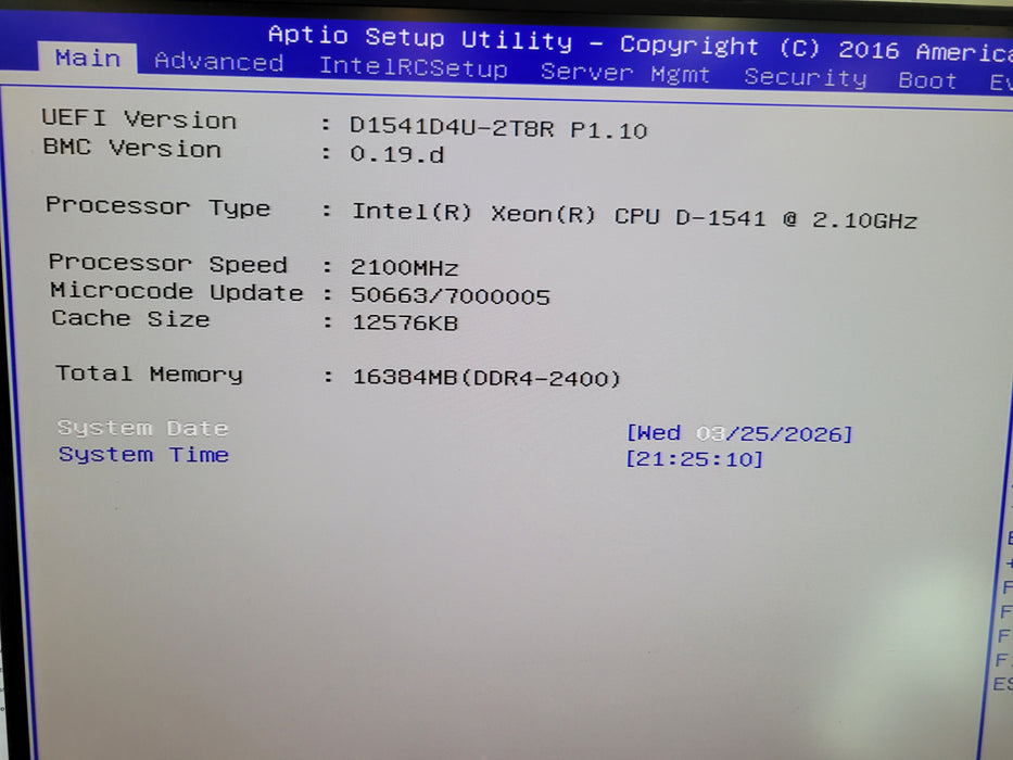 Datto S3P4000 - Intel Xeon D-1541 16GB DDR4 NO HDD