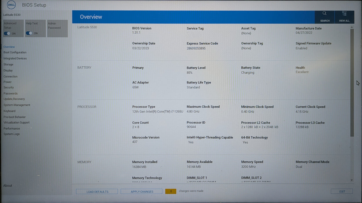 Dell Latitude 5530, i7-1265U, 16GB DDR4, 256GB NVMe, 65W PWR APT