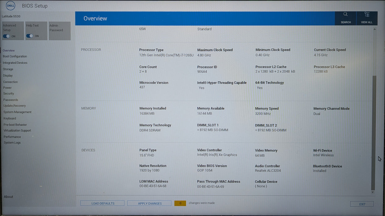 Dell Latitude 5530, i7-1265U, 16GB DDR4, 256GB NVMe, 65W PWR APT
