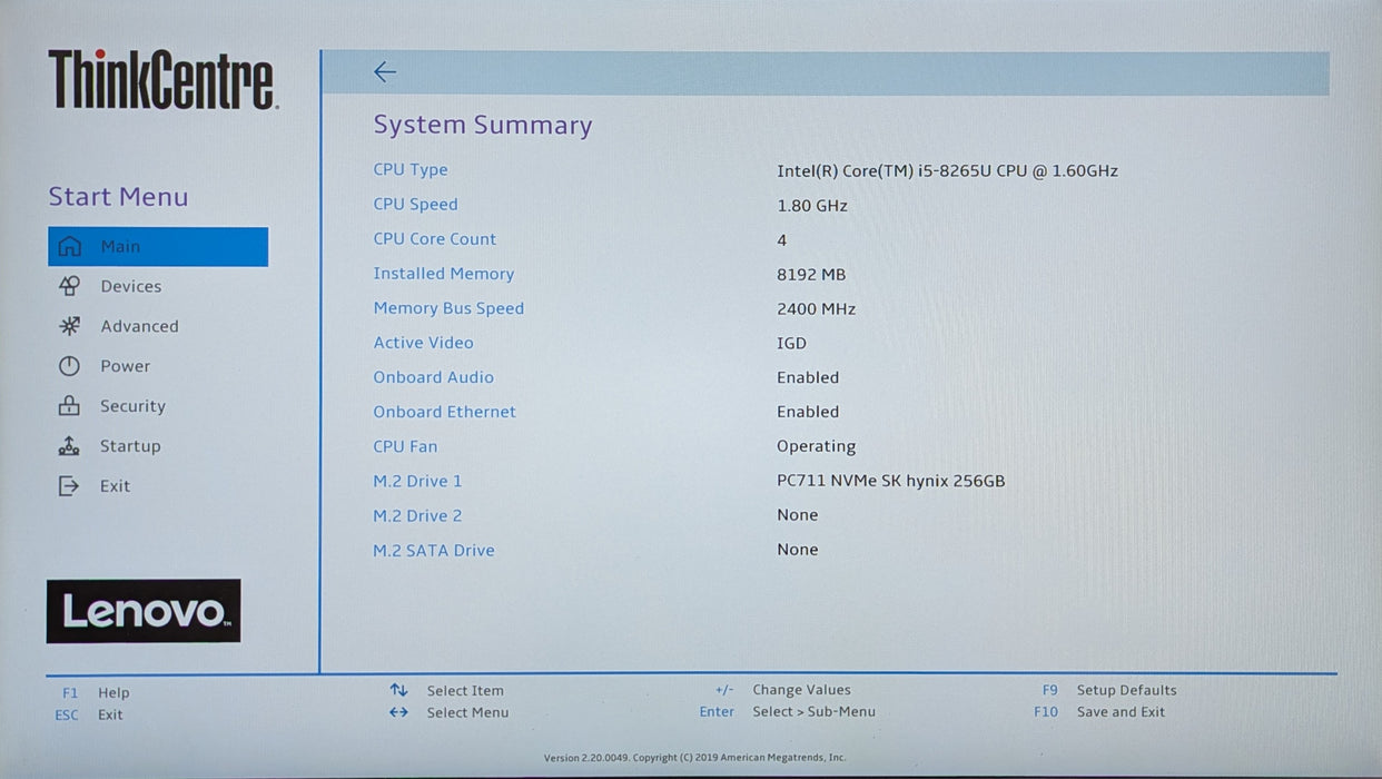 Lenovo ThinkCentre M90n-1, i5-8365U 1.60GHz, 8GB DDR4, 256GB NVMe, PWR