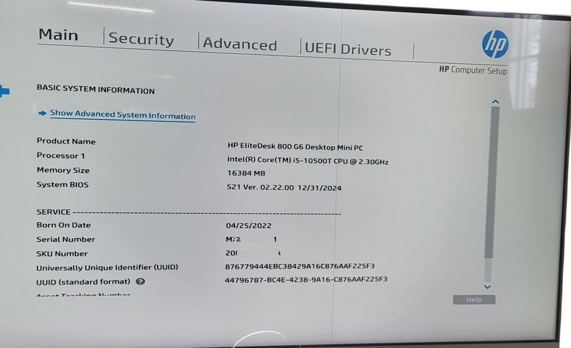 HP EliteDesk 800 G6 USFF i5-10500T CPU | 16GB DDR4 | 256GB NVME | W/AC
