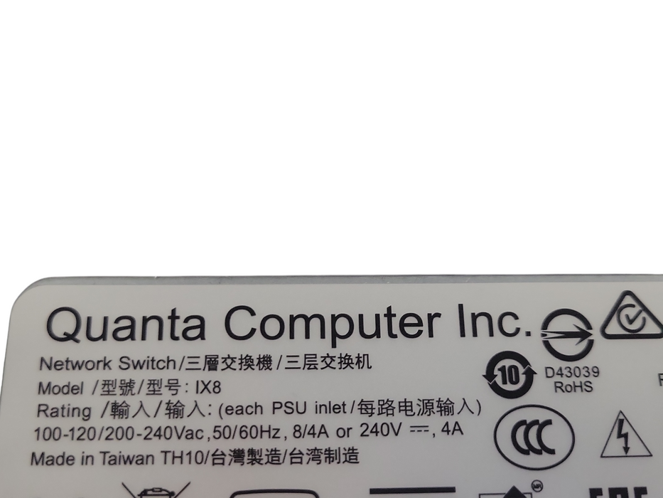 Quanta Computer IX8 56-Port Network Switch, 2x PSU, powers on, See detail