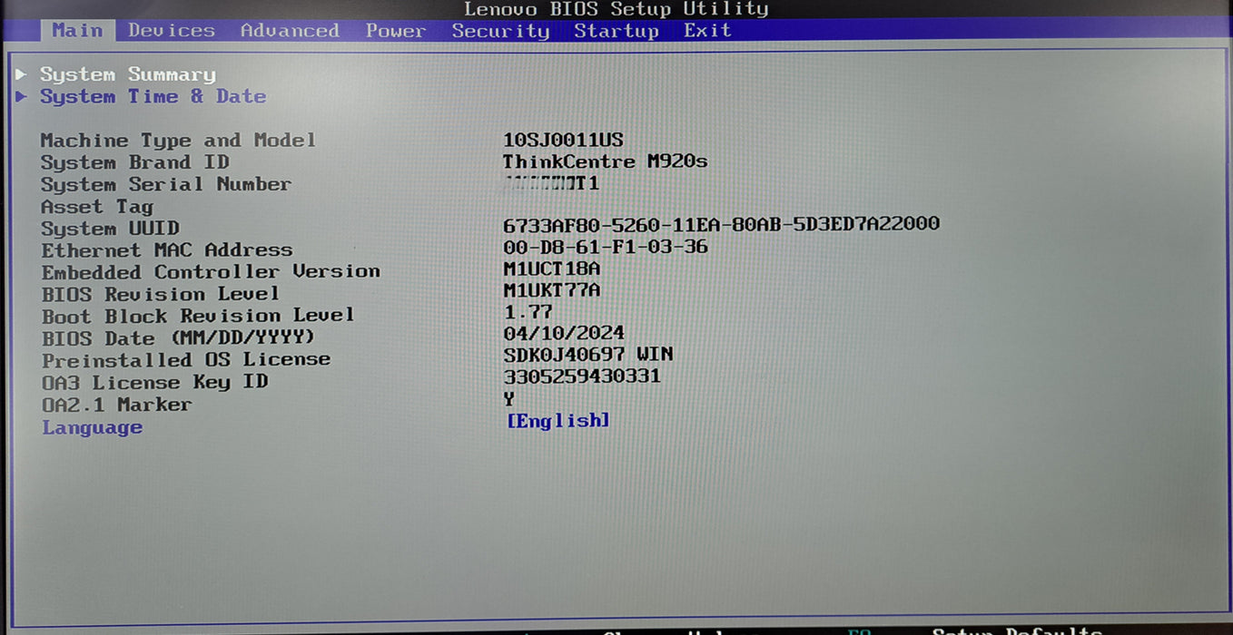 Lenovo ThinkCentre M920s | Intel Core i7-8700 @3.20GHz, 16GB DDR4, 256GB NVMe