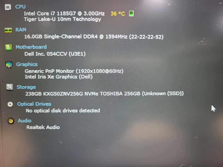 Dell Latitude 5420 | i7-1185G7 @3.00GHz 16GB DDR4 256GB NVMe