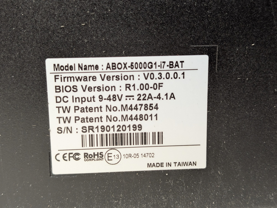 ABOX ABOX-5000G1-i7-BAT industrial fanless PC Intel Core i7 Please READ