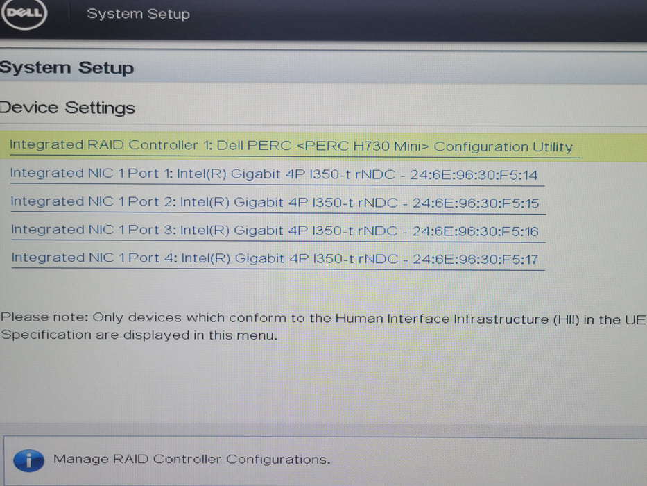 Dell PE R630 1U,  2x Xeon E5-2650 v4 2.20GHz, 16GB DDR4 H730 Mini  2x PSU, READ