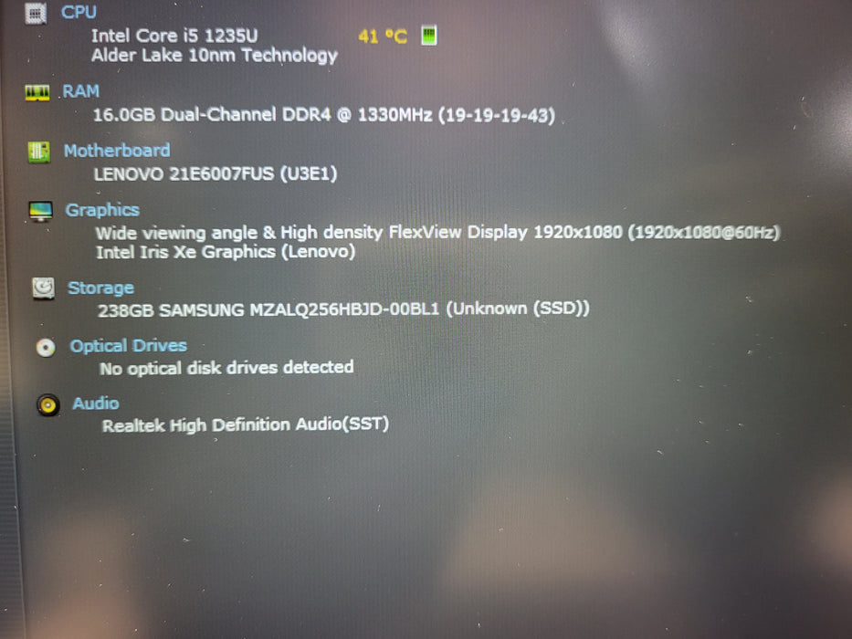 Lenovo ThinkPad E15 Gen 4 INTEL I5-1235U CPU | 16GB DDR4 | 256GB NVMe