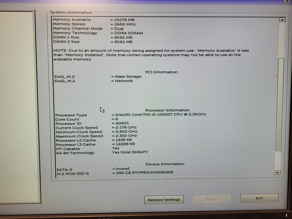 Dell OptiPlex 3080 Micro, i5-10500T 2.30GHz, 16GB DDR4, 256GB NVMe, wifi, No AC