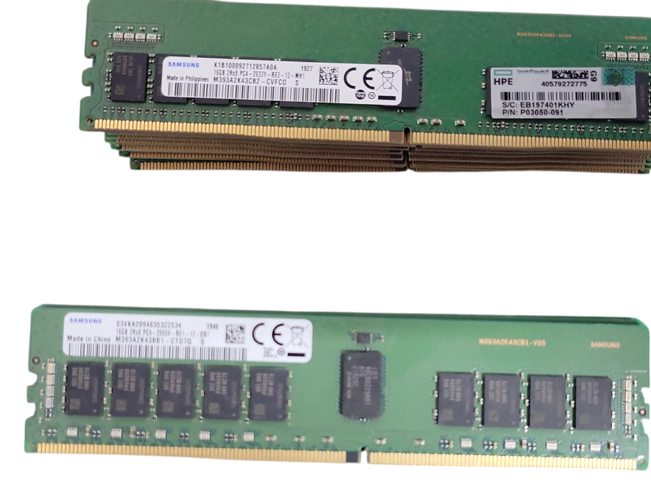 Lot of 151x Assorted Brand/Model/Speed 16GB DDR4 Server RAMs, See detail