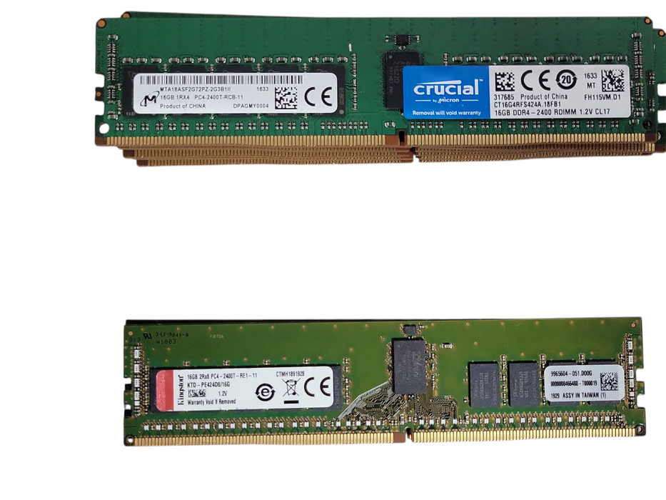 Lot of 151x Assorted Brand/Model/Speed 16GB DDR4 Server RAMs, See detail