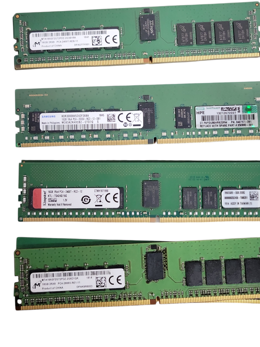 Lot of 151x Assorted Brand/Model/Speed 16GB DDR4 Server RAMs, See detail