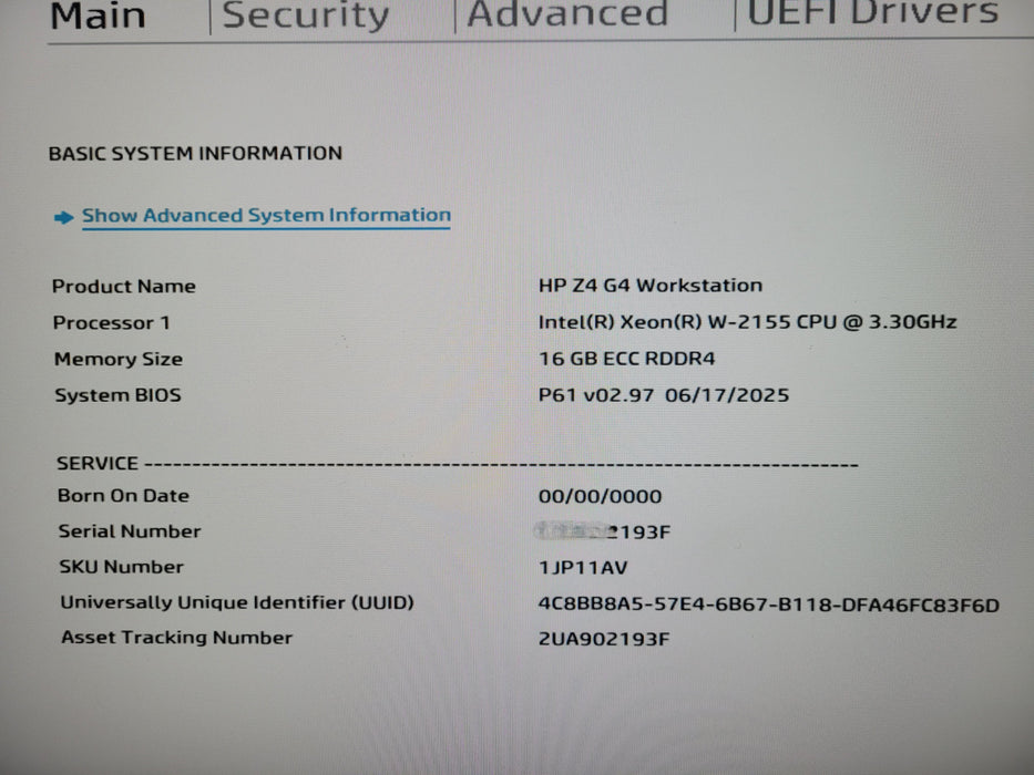 HP Z4 G4 Workstation - Xeon W-2155, 24GB RAM, P1000, 256GB NVMe