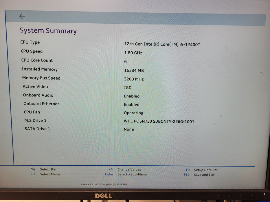 Lenovo ThinkCentre M70q Gen3 Core i5-12400T CPU 16GB RAM 256GB NVMe No AC