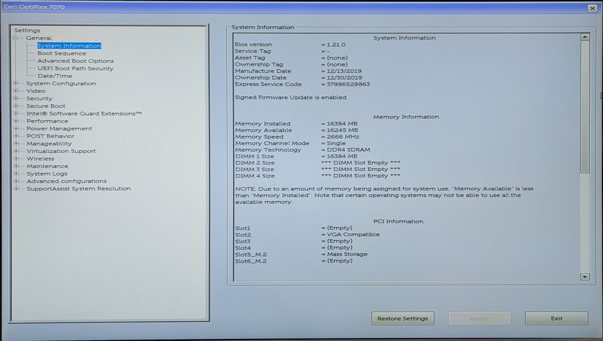 Dell OptiPlex 7070 Tower, i7-9700 3.9GHz, 16GB DDR4, 256GB NVMe, GTX1650