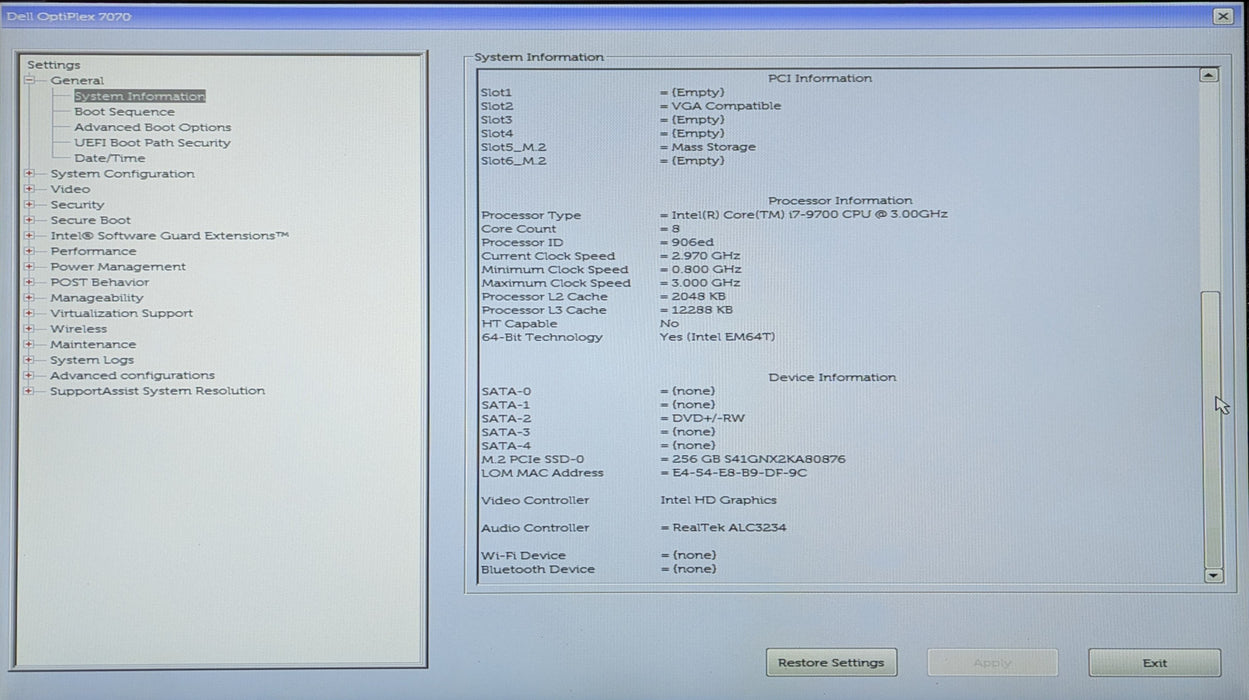 Dell OptiPlex 7070 Tower, i7-9700 3.9GHz, 16GB DDR4, 256GB NVMe, GTX1650
