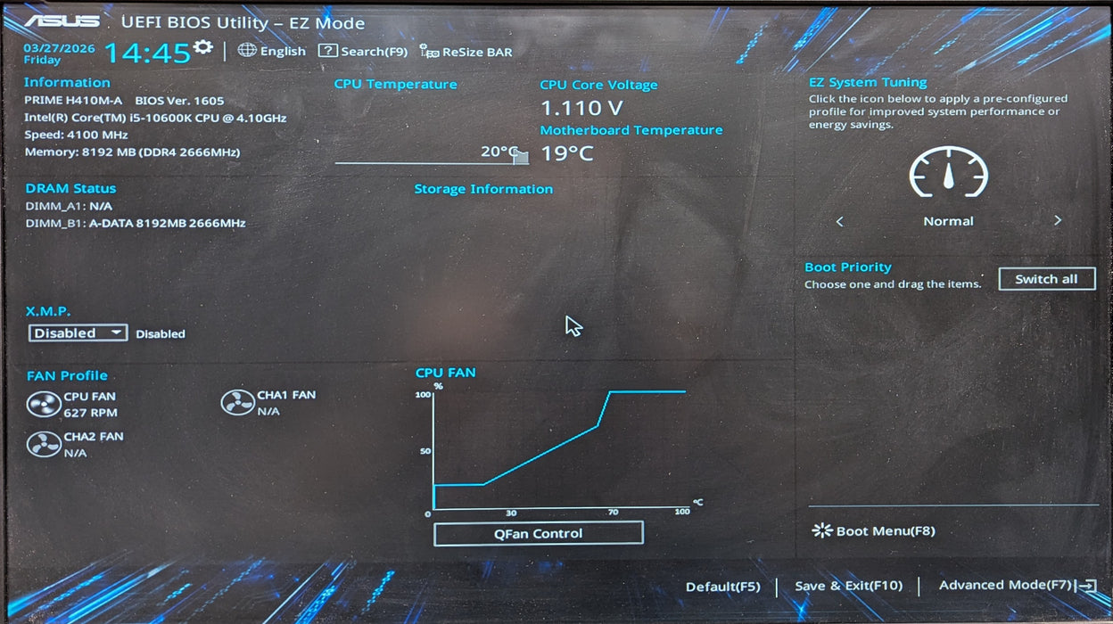 Custom PC, ASUS PRIME H410M-A, i5-10600K 4.10GHz, 8GB DDR4, No HDD
