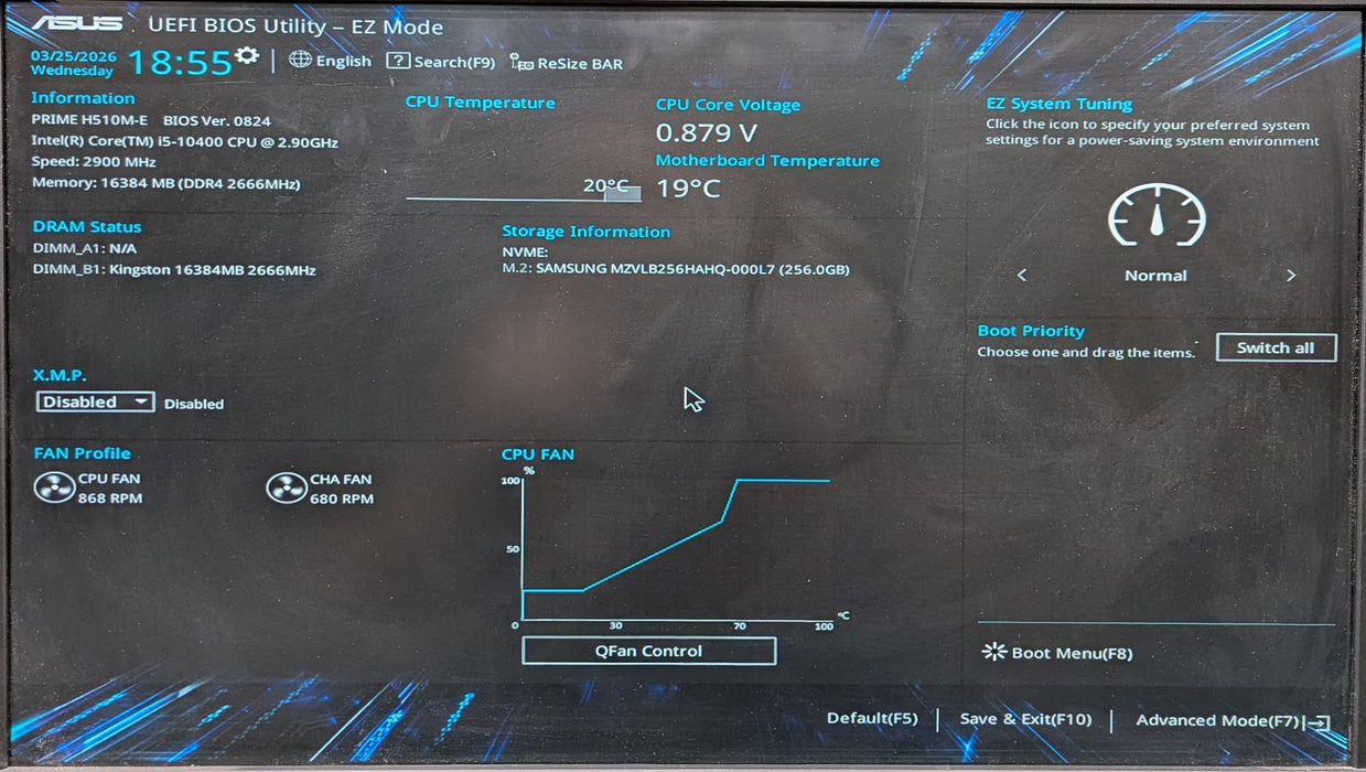 Custom PC, ASUS PRIME H510M-E, i5-10400 2.90GHz, 16GB DDR4, 256GB NVMe