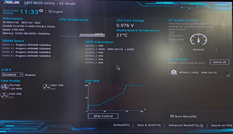 Custom PC | Asus B150M-A D3 | i5-6400 @ 2.70GHz 4C, 16GB Ram, GTX 750 Ti