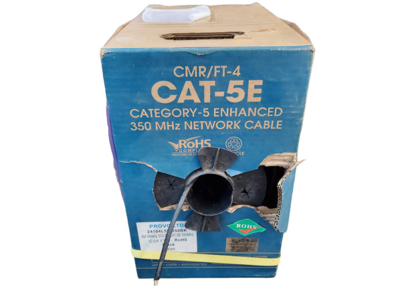 PROV CMR/FT-4 CAT-5E Black Network Cable ~270m Spool @