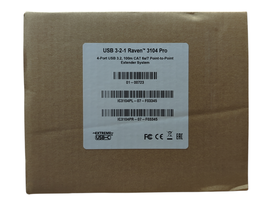 Four-Port USB 3-2-1 Raven 3104 Pro 100m CAT 6a/7 Point-to-Point Extender System