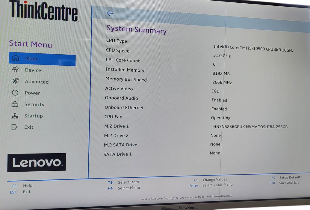 ThinkCentre M90Q i5-10500 CPU | 8GB DDR4 | 256GB NVME W/AC
