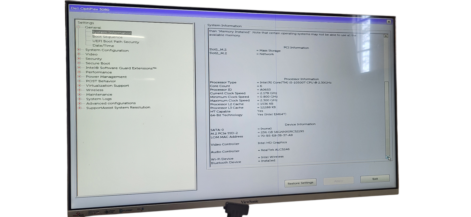 Dell OptiPlex 3080 Micro i5-10500T CPU | 8GB DDR4 RAM | 256GB NVMe W/AC | READ