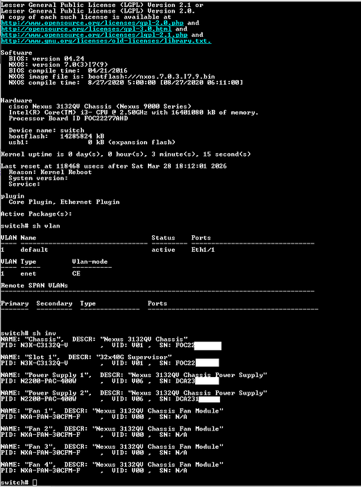 Cisco Nexus N3K-C3132Q-V NEXUS 3132Q-V 32-PORT 40GB 2x PSU