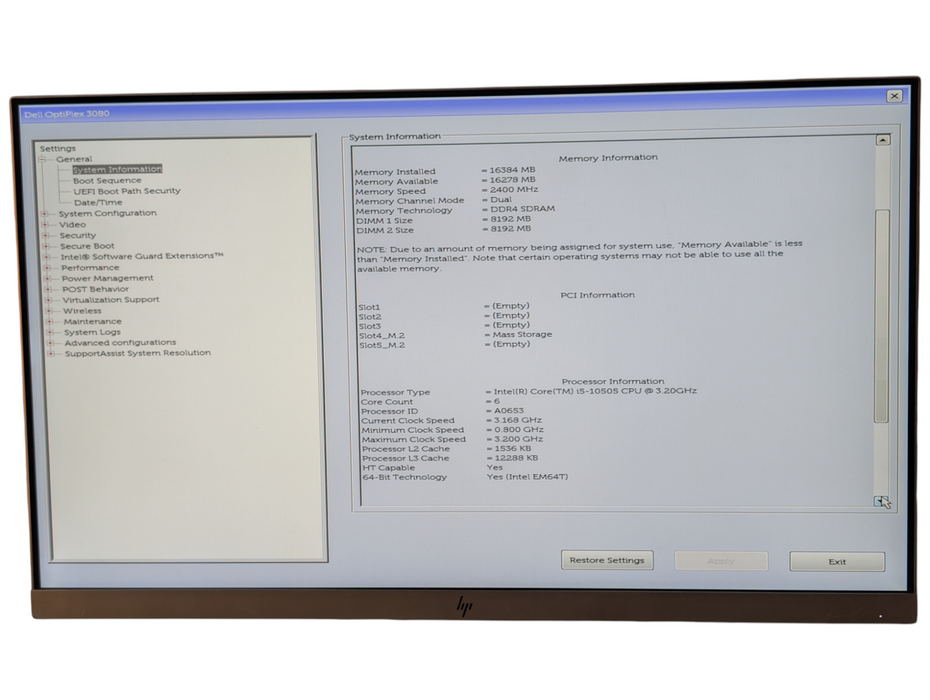 DELL OptiPlex 3080 Intel Core i5-10505 16GB RAM 256GB NVMe | READ