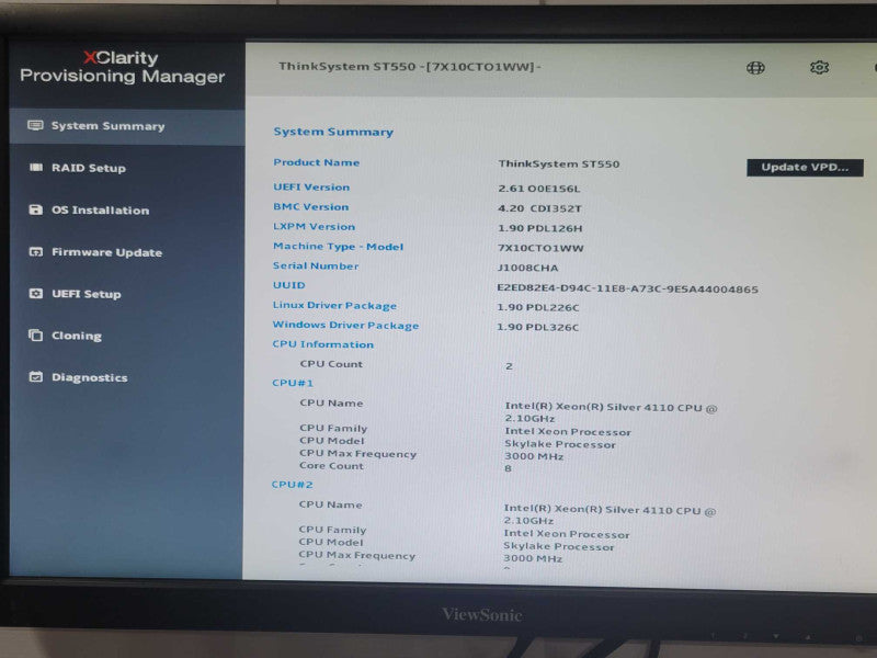 Lenovo ThinkSystem ST550 2x Xeon Silver 4110 2.1GHz, 48GB DDR4, 930-8i, 3.5\\" _