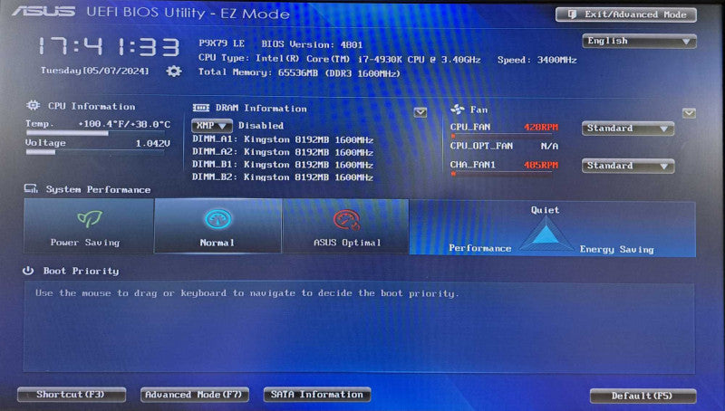 Custom PC | ASUS P9X79 LE, i7-4930K  @3.40GHz, 64GB DDR3, 650W PSU