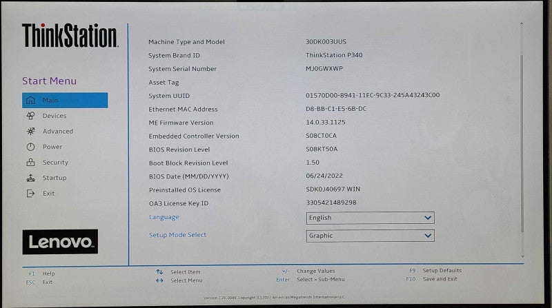 Lenovo ThnkStation P340, Core i7-10700 8-Core 2.9GHz, 32GB RAM, 512GB Nvme