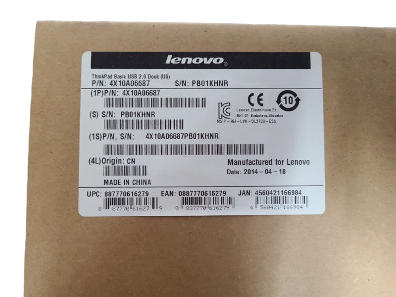*NEW SEALED* Lenovo ThinkPad Basic USB 3.0 Dock, P/N:4X10A06687 Q