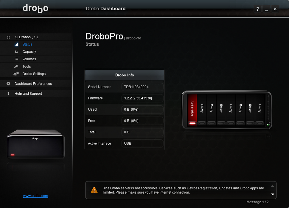 Data Robotics Drobo Pro DRPR1-A 8-Bay Network Attached Storage No HDD's