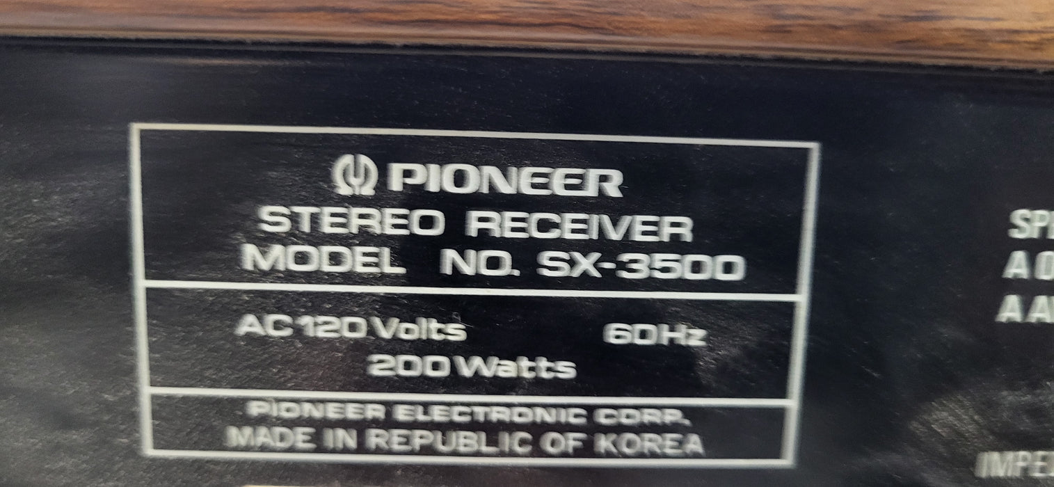 Pioneer SX-3500 AM/FM Stereo Receiver