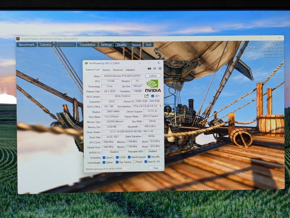 NVIDIA ASUS GeForce RTX 2070 Super 8GB GPU DUAL-RTX2070S-O8G-EVO