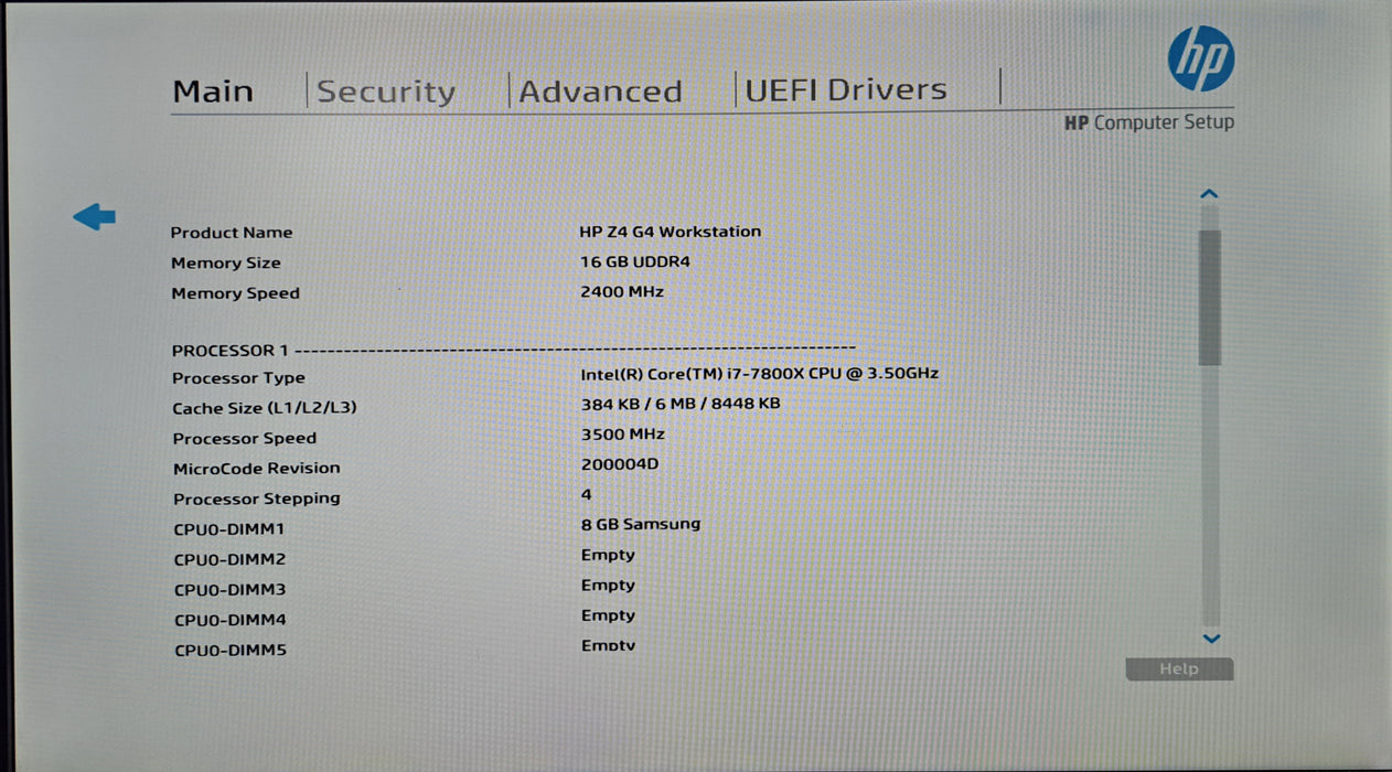 HP Z4 G4 Workstation | Intel Core i7-7800X @3.50GHz, 16GB DDR4, M2000, No HDD's