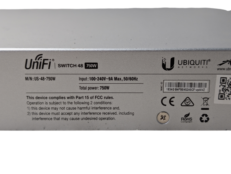 Ubiquiti UniFi Switch 48 750W US-48-750W Network Switch Please READ