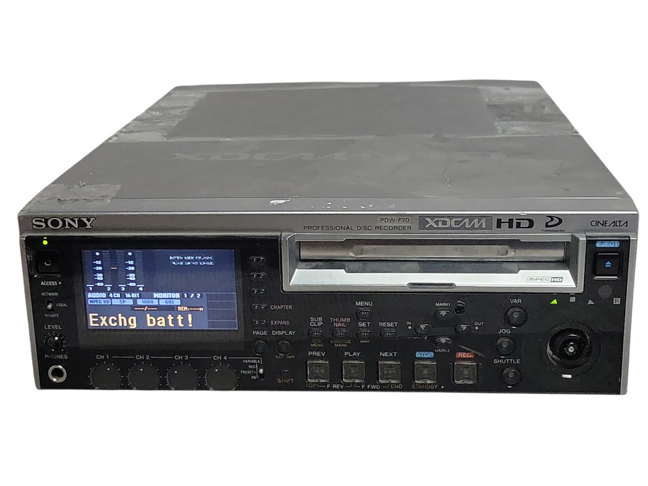 Sony PDW-F70 XDCAM HD Professional Disc Recorder Deck - Power Tested - READ
